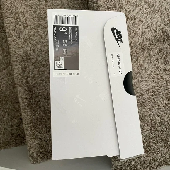 Nike Air Max 270 Black and White Sneakers - Picture 7 of 8